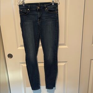 7 For All Mankind Blue Skinny Jeans with Stretch